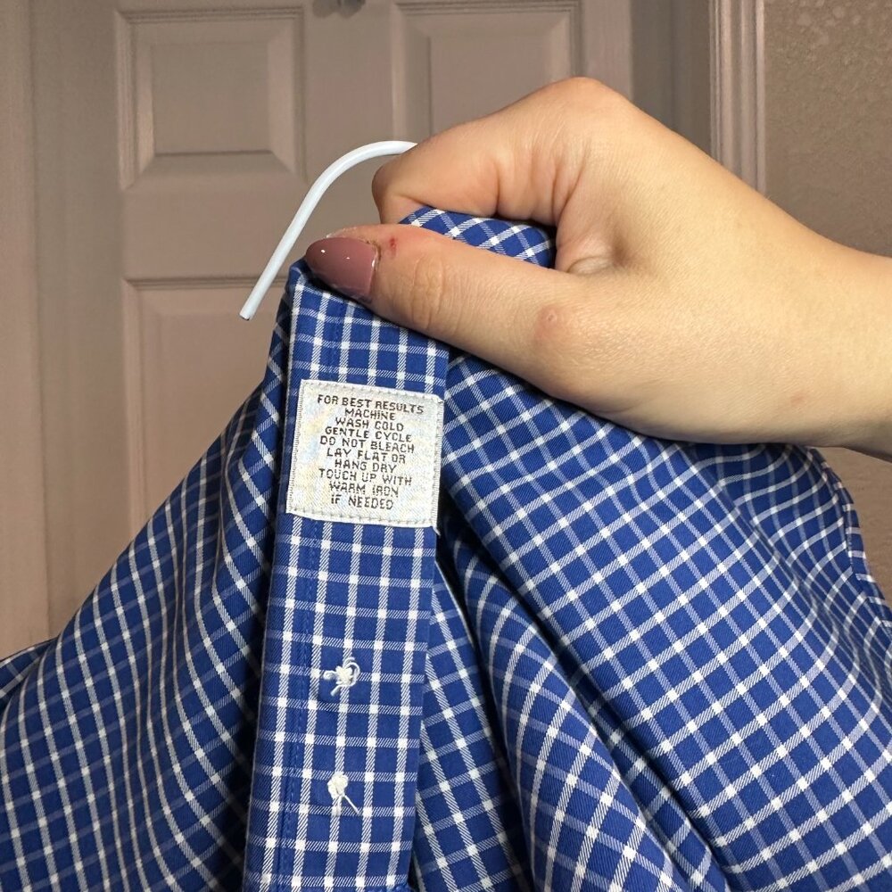 Blue White Check Button Down by Peter Millar - Picture 4 of 4